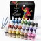 24 Quality Vibrant Colors 3D Fabric Paint Set | 29ml Bottles | For Artists; For Crafters; For Fun | Clothing, Textile, Canvas, Glass, Wood, Shoes | In Strong Selection Box